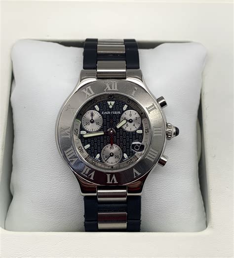 cartier must 21 chronograph|cartier chronograph 21 price.